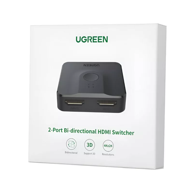 UGREEN CM217-50966 2-in-1 obojsmerný 4K HDMI prepínač - čierna