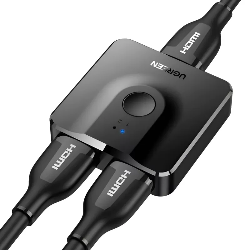UGREEN CM217-50966 2-in-1 obojsmerný 4K HDMI prepínač - čierna