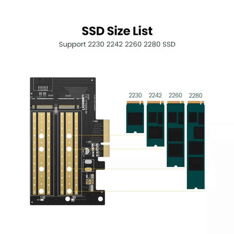 UGREEN CM302 M.2 NVMe na PCIe 3.0 x4 adaptérová karta