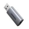 UGREEN CM383-80864 USB-A na 3,5-mm audio konektor externý zvukový adaptér - strieborná