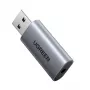 UGREEN CM383-80864 USB-A na 3,5-mm audio konektor externý zvukový adaptér - strieborná