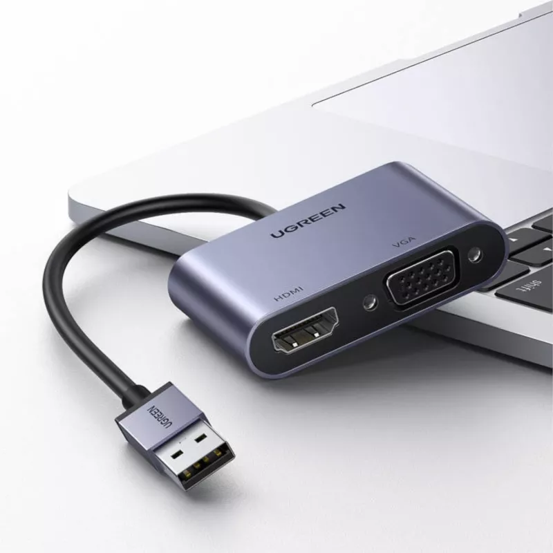 UGREEN CM449 USB-A na HDMI + VGA 1080P adaptér displeja