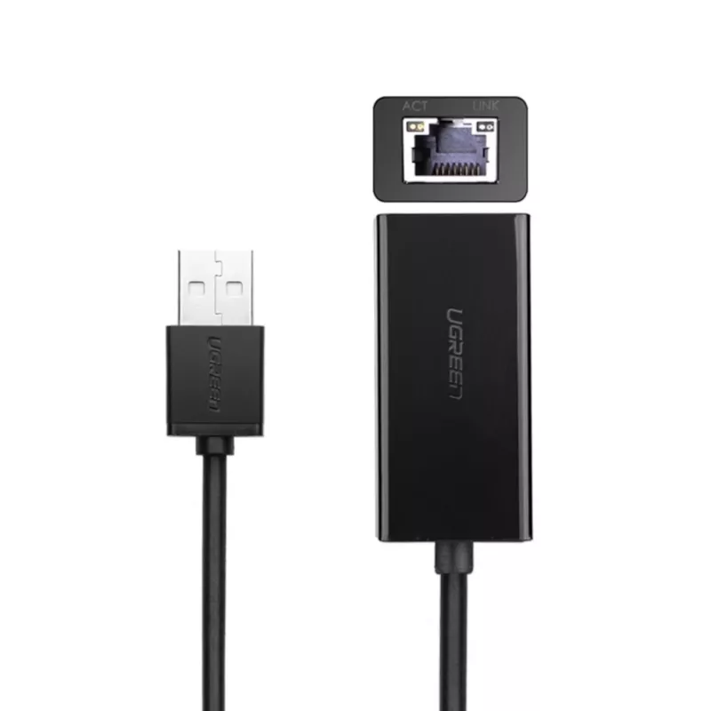 UGREEN CR110 USB 2.0 na RJ45 ethernetový adaptér - čierny