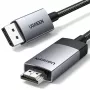 UGREEN DP119 DisplayPort-na-HDMI kábel 2m 4K 60Hz sivý