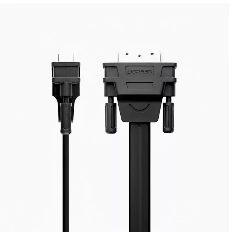 UGREEN DVI-D 24+1 na VGA aktívny video adaptér (konektor samec na konektor samica) – čierny