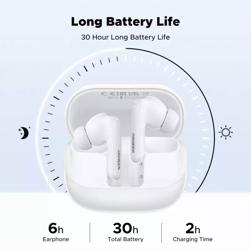 UGREEN EchoBuds Magic bezdrôtové slúchadlá do uší, biela