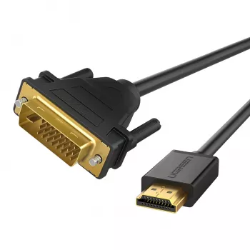 UGREEN HD106 HDMI na DVI kábel, 2m, čierny, 1080p, pozlátený, trojité tienenie