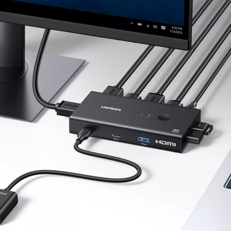 UGREEN HDMI 2.0 KVM prepínač 2-in-1 out