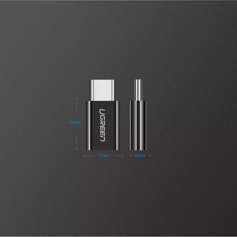 UGREEN Micro USB na USB-C adaptér čierny (30391)