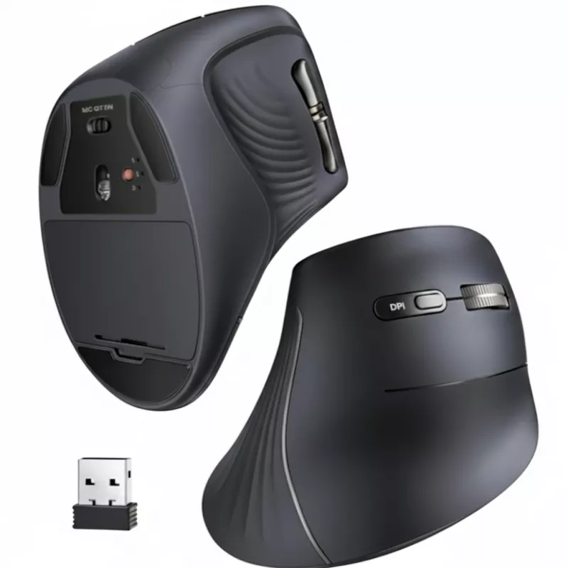 UGREEN multi-mode vertikálna myš Bluetooth a 2.4G Wireless – čierna