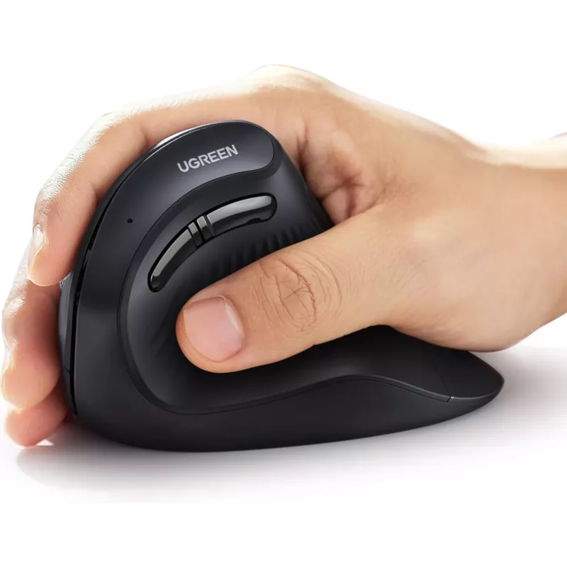 UGREEN multi-mode vertikálna myš Bluetooth a 2.4G Wireless – čierna