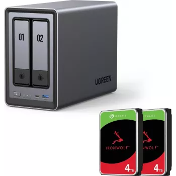 UGREEN NASync DXP2800 2-Bay NAS s 8TB (2x Seagate IronWolf 4TB), Intel N100, 2.5GbE