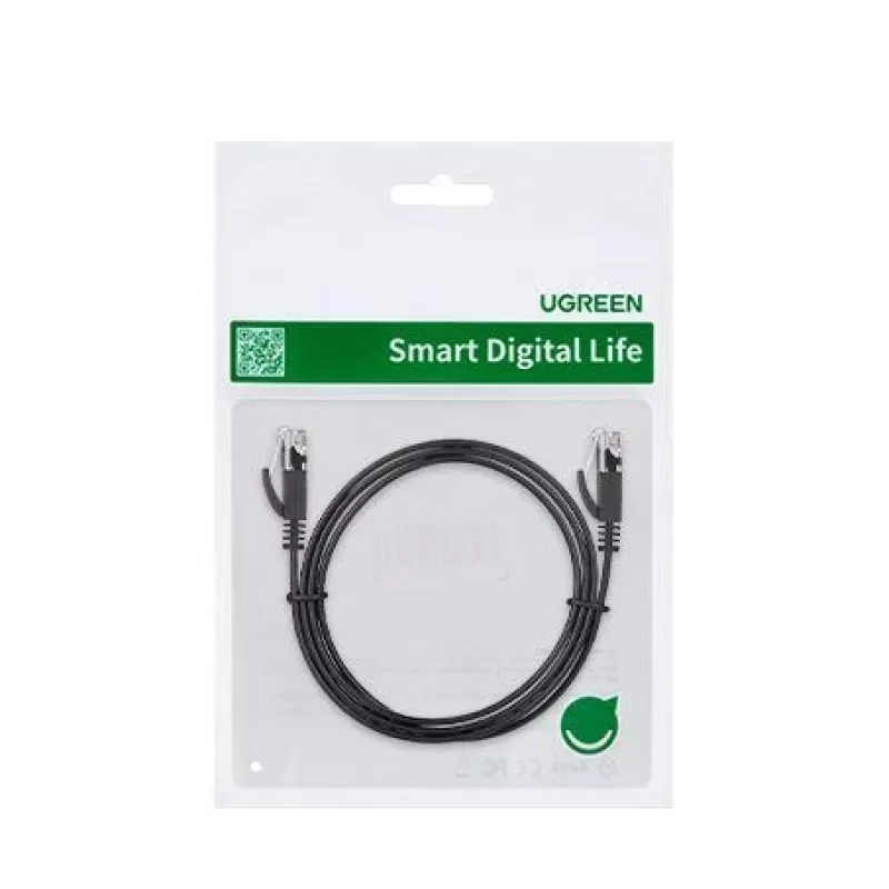 UGREEN NW102 Cat6 plochý ethernetový sieťový kábel 8m - čierny