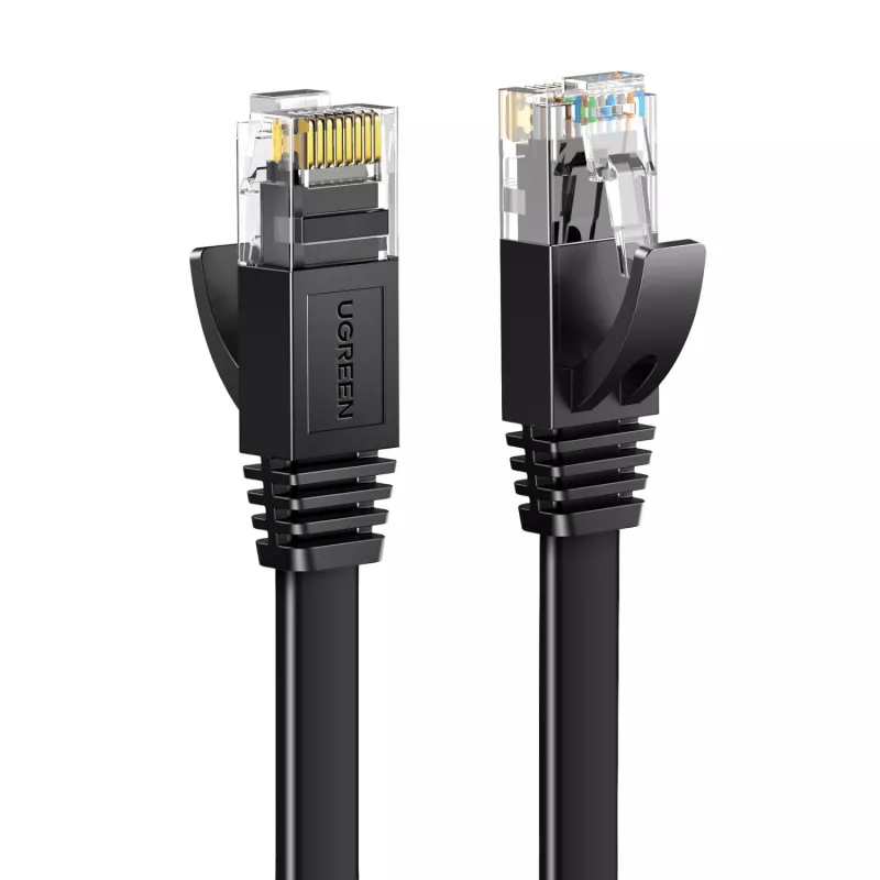 UGREEN NW102 Cat6 U/UTP plochý kábel Ethernet 20m - čierny