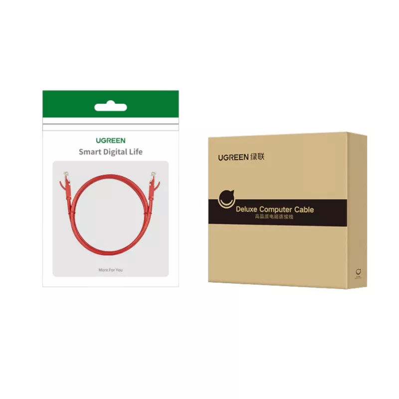 UGREEN RJ45 CAT6 Ethernet 0,5m LAN sieťový kábel - červený (1Gbps, 250MHz)