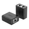 UGREEN RJ45 splitter adaptér, balenie 2 ks (čierna) - Ethernet sieťový splitter, 1x RJ45 samec na 2x RJ45 samica, 100Mbps, kompatibilný s Cat5/Cat5e/Cat6, pasívny, Plug & Play