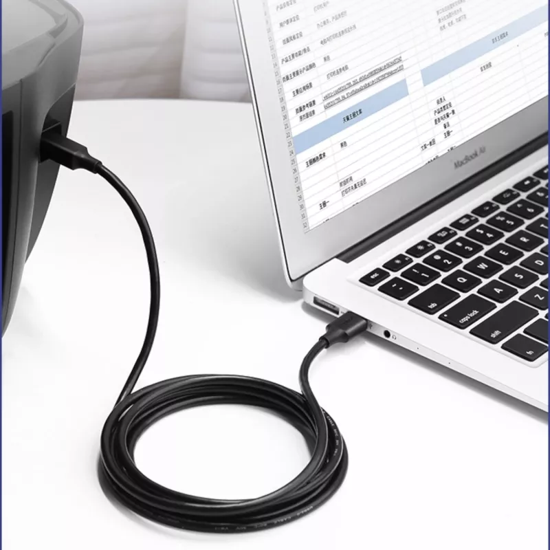 UGREEN US135 USB 2.0 A-B kábel, pozlátený, 2m, čierny