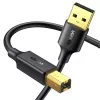 UGREEN US135 USB 2.0 A-B kábel, pozlátený, 2m, čierny