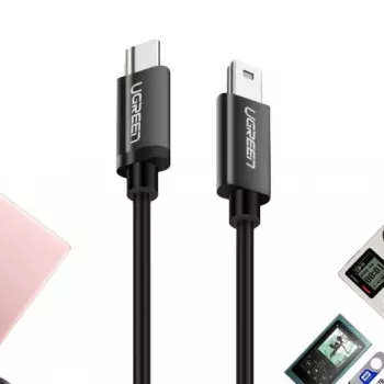 UGREEN US242 USB-C na Mini USB kábel 1m čierny