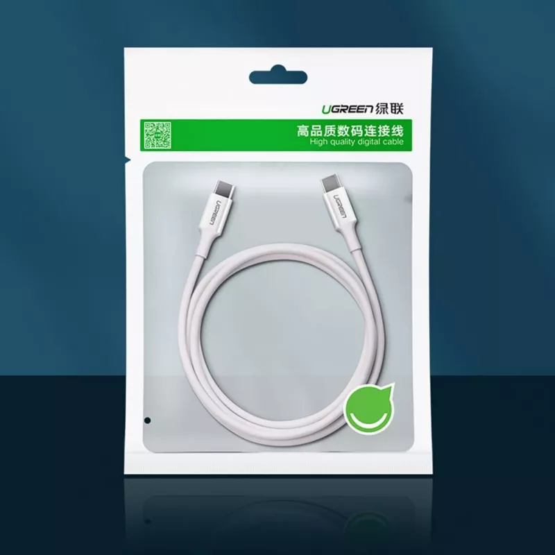UGREEN US264 USB-C na USB-C kábel 1m biely 100W PD QC AFC