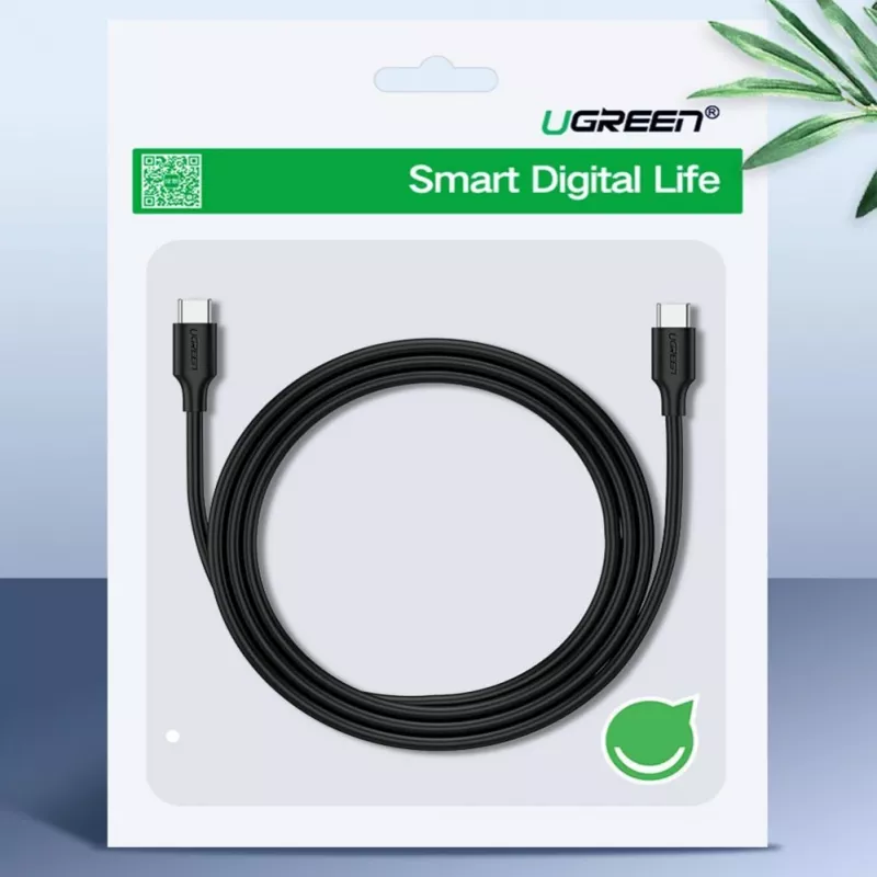 UGREEN US286 USB-C na USB-C kábel 1 m čierny - PD QC 3A 480Mbps