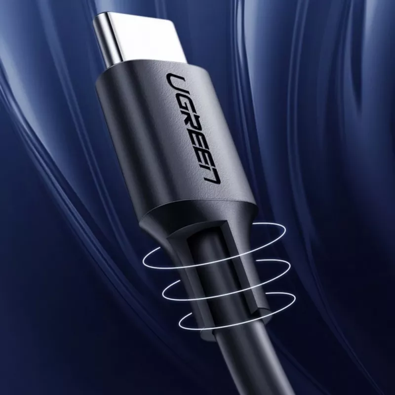 UGREEN US286 USB-C na USB-C kábel 1 m čierny - PD QC 3A 480Mbps