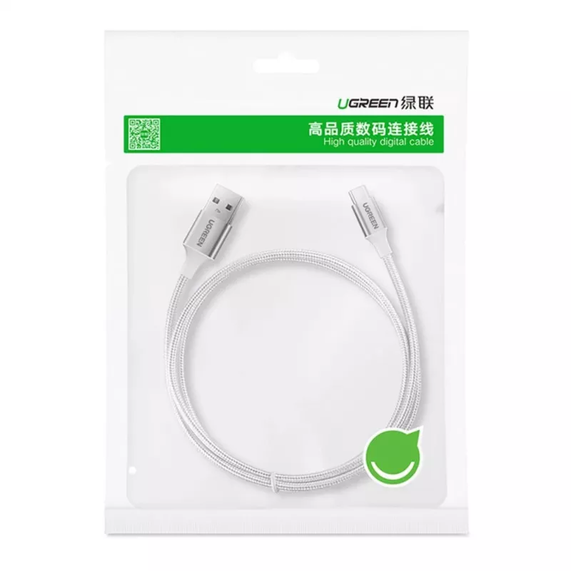UGREEN US288 USB-A na USB-C kábel QC 3.0 3A 1m biely