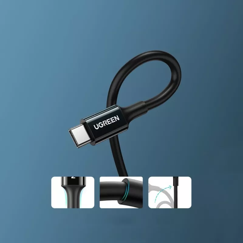 UGREEN US300 kábel USB-C na USB-C 480Mbps 5A 1m čierny