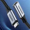 UGREEN US372 USB-C na USB-C kábel 100W 5A 10Gbps 0,5m sivý