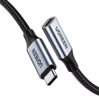 UGREEN US372 USB-C na USB-C kábel 100W 5A 10Gbps 0,5m sivý