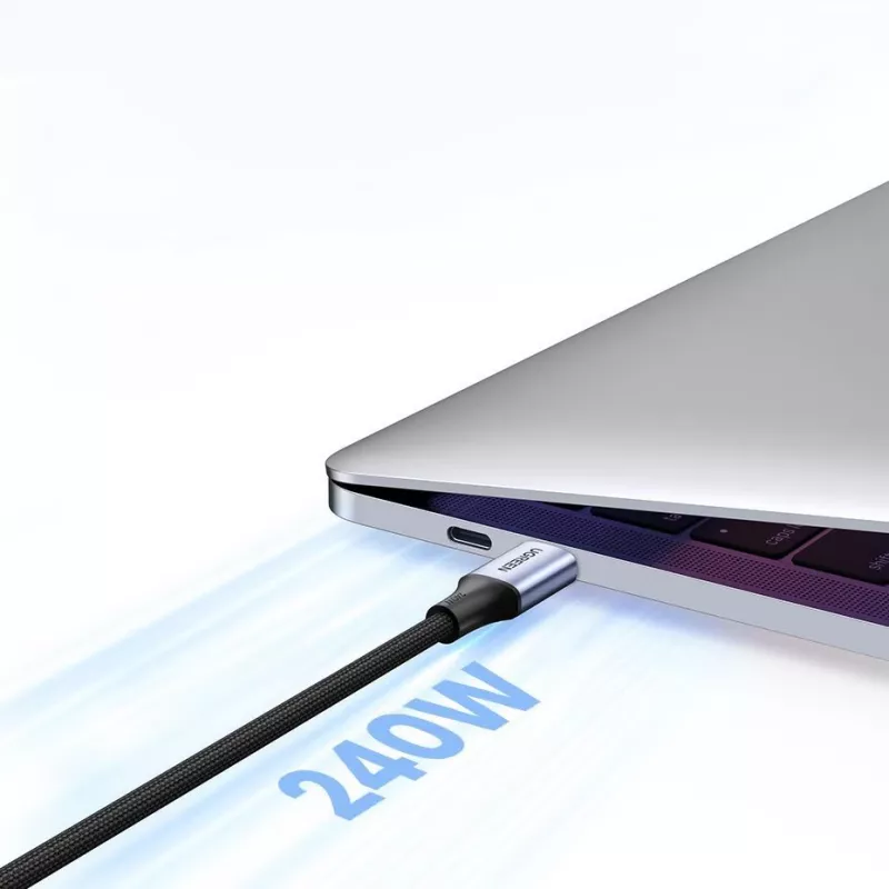 UGREEN US535 USB-C na USB-C PD kábel 240W 5A 1m - sivá
