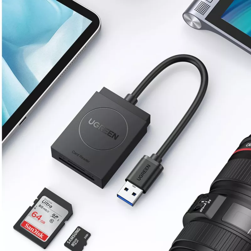 UGREEN USB 3.0 dual slot čítačka kariet pre SD/TF karty – 5 Gbit/s prenos dát