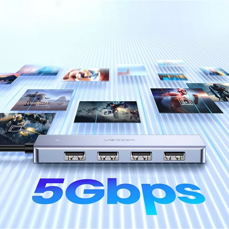 UGREEN USB 3.0 hub 4-portový s 1m káblom - čierny (CM219)