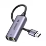 UGREEN USB-A 3.2 Gen 1 na 2.5G Ethernet adaptér, 2,5 Gbps RJ45 LAN, hliník, Space Gray, Plug & Play, Realtek RTL8156B, 10 cm kábel