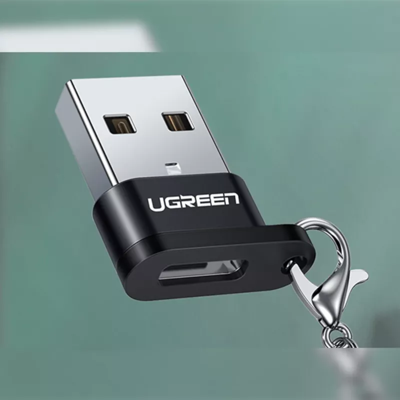 UGREEN USB-A konektor samec na USB-C konektor samica adaptér (čierna)