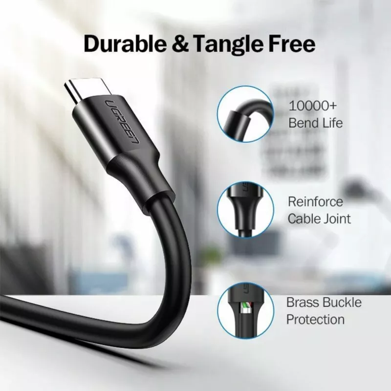 UGREEN USB-A na USB-C 3.0 kábel 1 m čierny