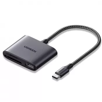 UGREEN USB-C čítačka kariet - Space Gray, SD & Micro SD, 5 Gbit/s