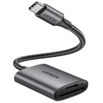 UGREEN USB-C čítačka kariet - Space Gray, SD & Micro SD, 5 Gbit/s