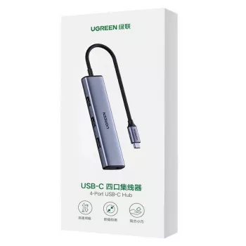 UGREEN USB-C hub 4-port USB 3.2 Gen 1 strieborný
