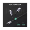 UGREEN USB-C na USB-C 100W pletený nylonový nabíjací kábel 2m čierny