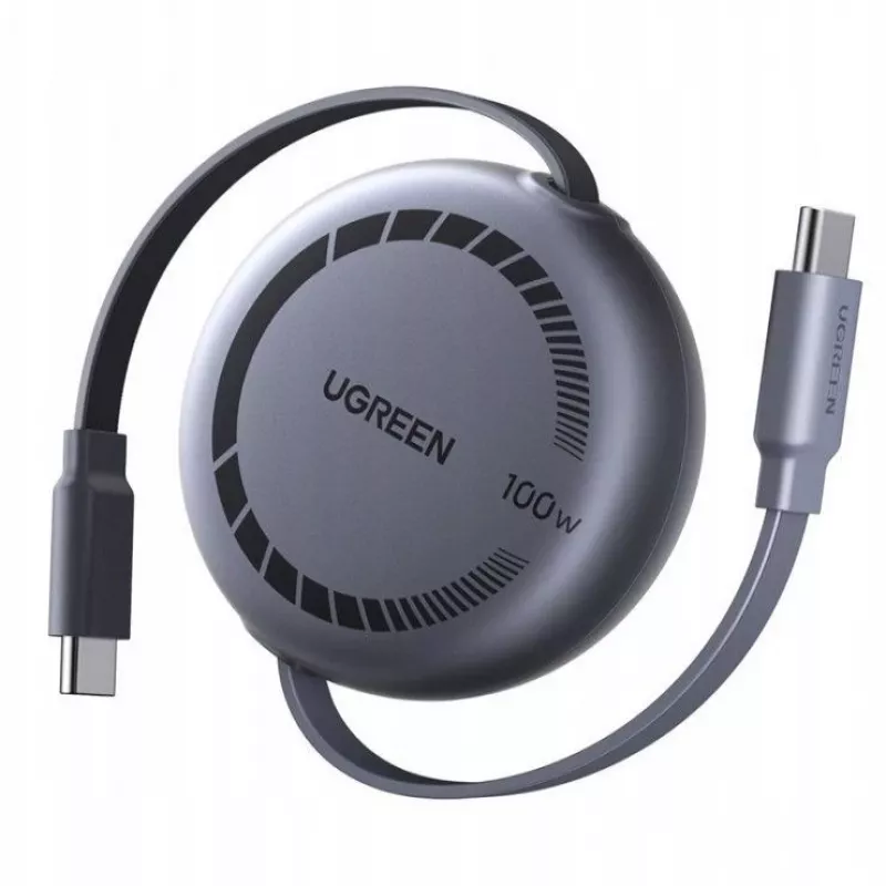 UGREEN USB-C na USB-C PD 100W vyťahovací rýchlonabíjací kábel 1m čierny