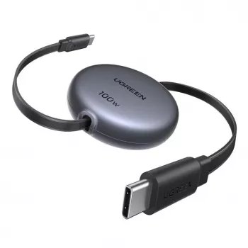 UGREEN USB-C na USB-C PD 100W vyťahovací rýchlonabíjací kábel 1m čierny
