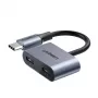 UGREEN USB Type-C duálny audio a nabíjací adaptér (15W PD, 2-in-1 splitter)