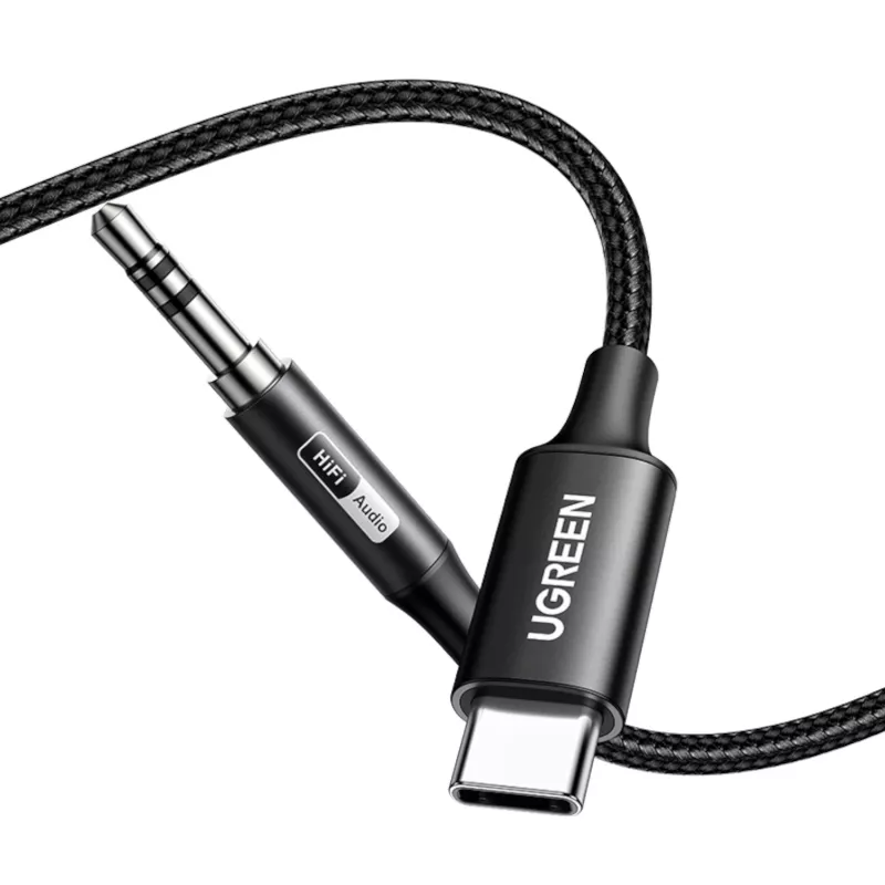 UGREEN USB Type-C na 3,5 mm AUX audio kábel 2M - čierny