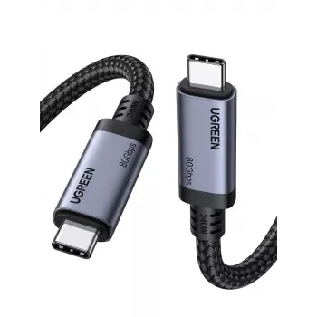 UGREEN USB4 USB-C na USB-C kábel 240W 40Gbps 16K@60Hz 80Gbps Thunderbolt 4 kompatibilný 1m nylonový pletený