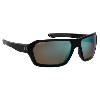 Under Armour UARECON807G4W pánske športové slnečné okuliare – matný čierny rám, sivé polarizované šošovky, 64/17/125 mm