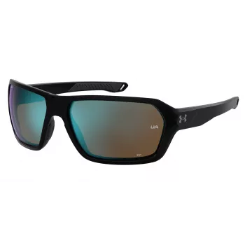 Under Armour UARECON807G4W pánske športové slnečné okuliare – matný čierny rám, sivé polarizované šošovky, 64/17/125 mm