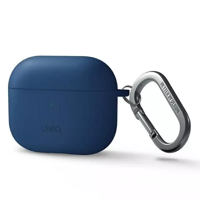 UNIQ Nexo puzdro pre AirPods 3 + silikónové háčiky na uši - modré