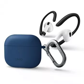 UNIQ Nexo puzdro pre AirPods 3 + silikónové háčiky na uši - modré