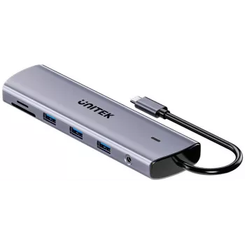 Unitek 4-portový USB 3.0 hub s 30 cm káblom, sivý